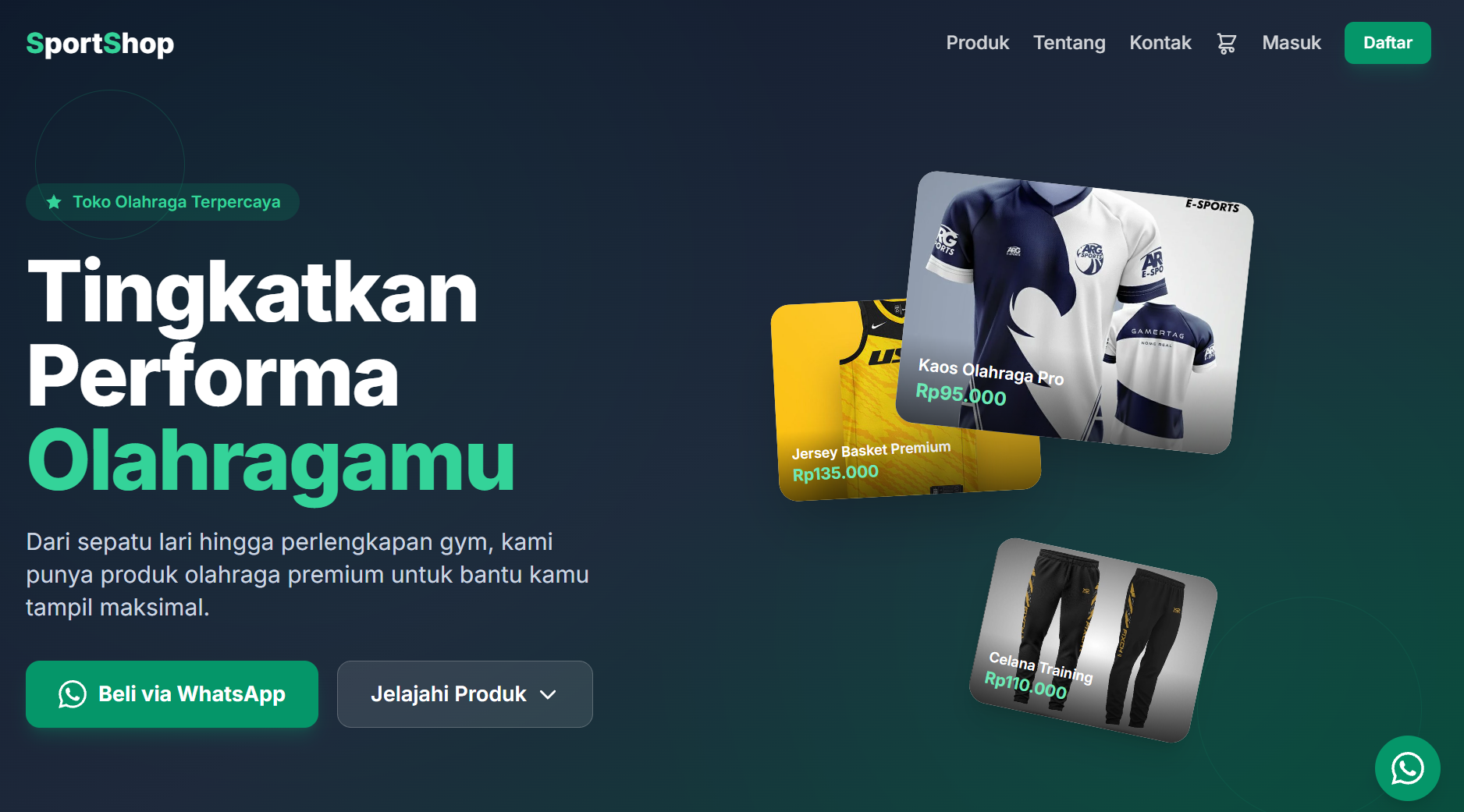 Aplikasi Website SportShop